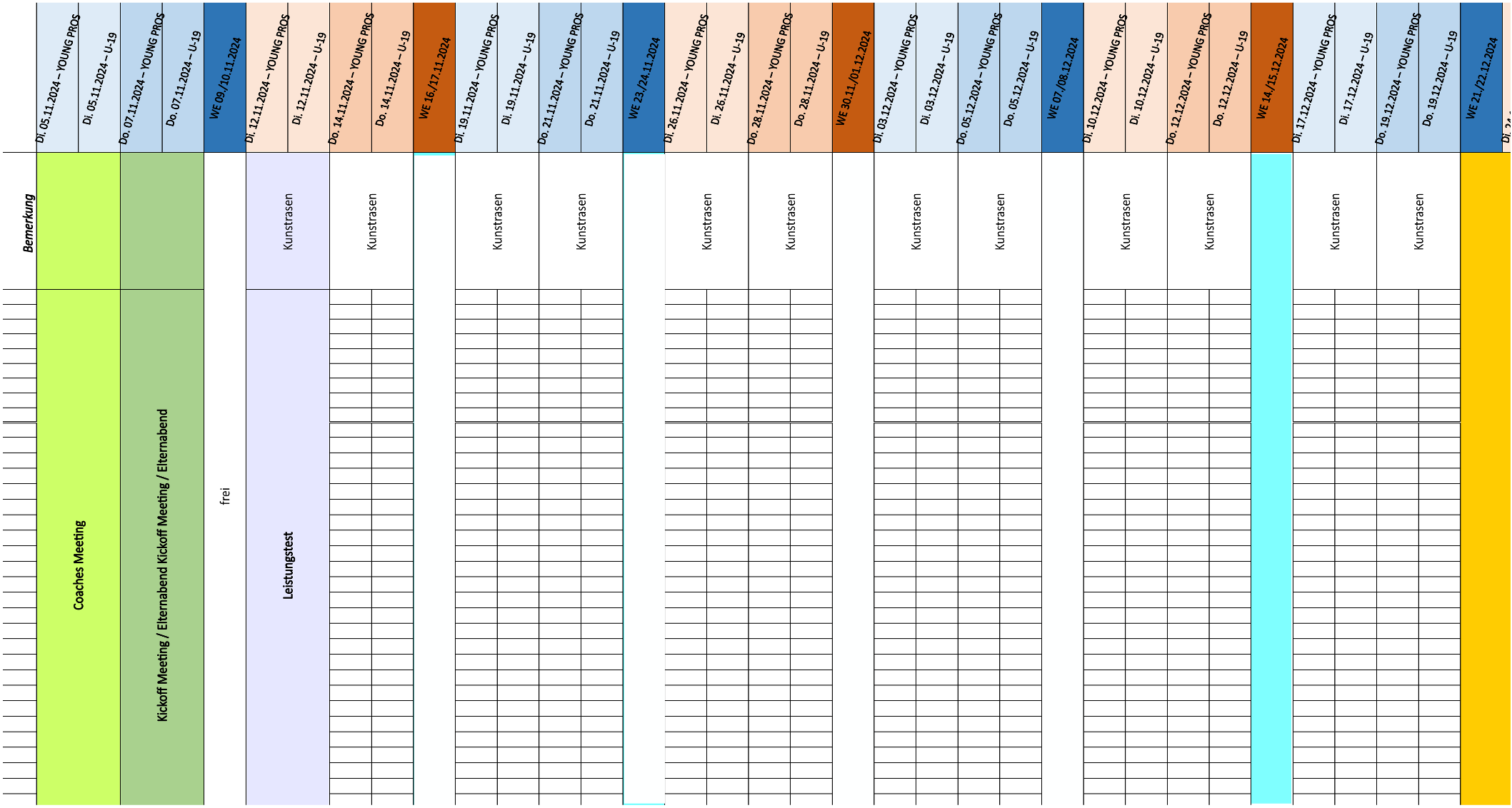 Trainingsplan